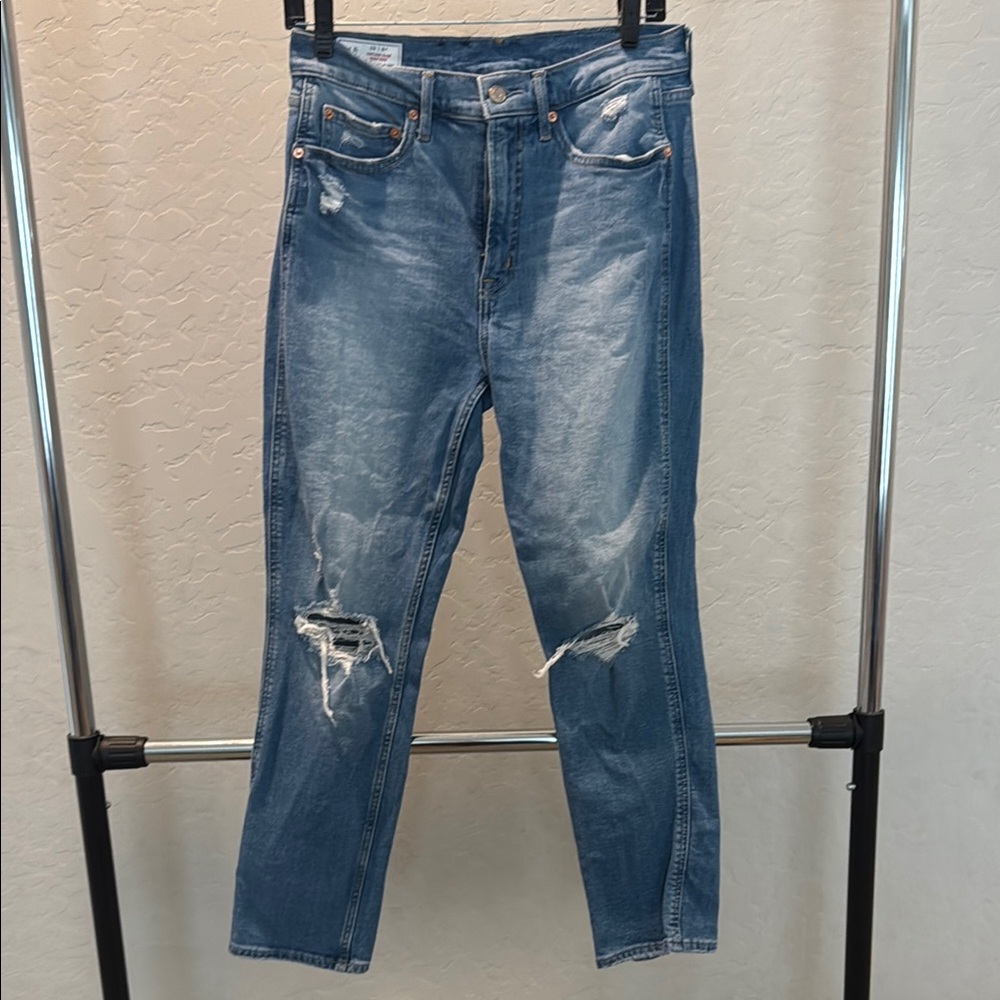 Abercrombie & Fitch Blue Distressed Women Jeans
